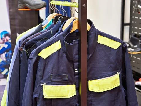 Workwear in store Stock Photos