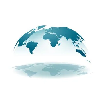 Worl mapspherical projection of earth continets Stock Illustration