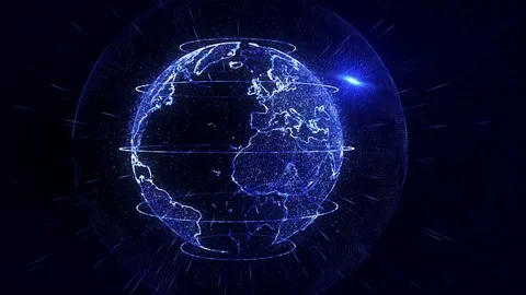 World 3d earth particular 4K blue Stock Footage 73439300