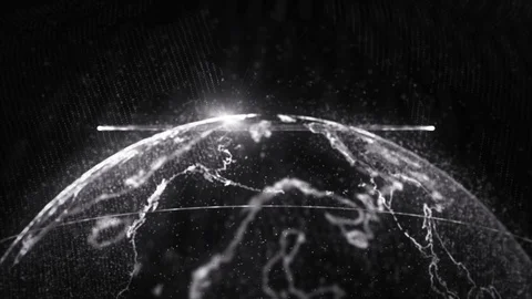 World 3d earth particular 4K colorless Stock Footage 73440226