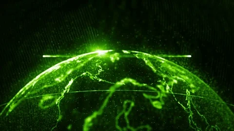World 3d earth particular 4K green Stock Footage 73441763