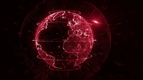 World 3d earth particular 4K red Video stock 73444039