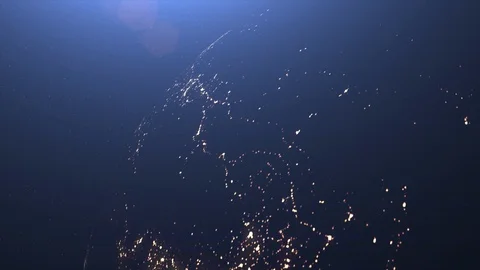 World 3D rendering. Earth video from satellite. City lights and night time, Stock Footage 115276663