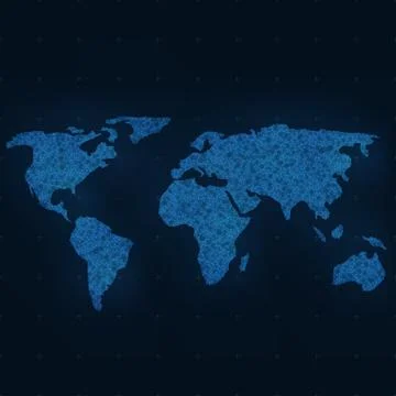 World abstract map. Vector background. Futuristic style card. Elegant backgro Illustrazione stock
