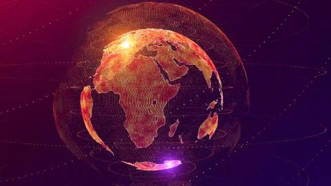 World AI (artificial intelligence) Global network concept. IoT (Internet of T Stock Photos