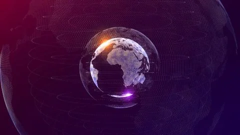 World AI (artificial intelligence) Global network concept. IoT (Internet of T Foto stock
