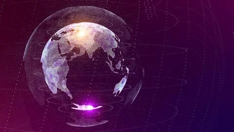 World AI (artificial intelligence) Global network concept. IoT (Internet of T Stock Photos