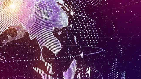 World AI (artificial intelligence) Global network concept. IoT (Internet of T Stock Photos