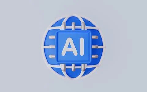 World AI network and World Technology Icon, Technology and Computing Concepts 库存插图