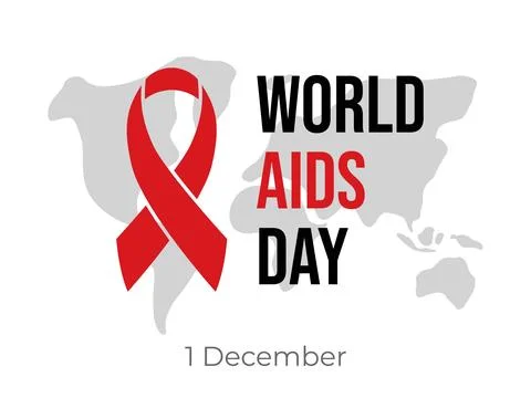 World AIDS Day. 1st December World Aids Day Campaign. AIDS with Red Ribbon .. Stock Illustration