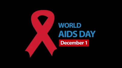 World aids day 4k motion transparent background. Video stock 320776447