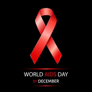 World Aids Day background with red ribbon of aids awareness Stock Illustration