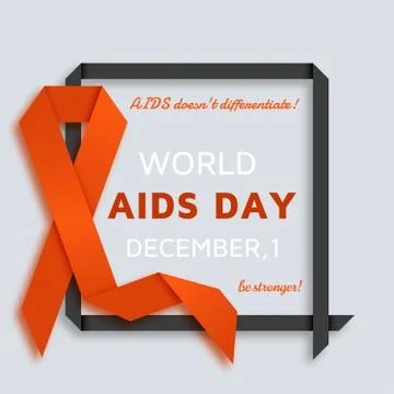 World AIDS day background with red ribbon Stock Illustration