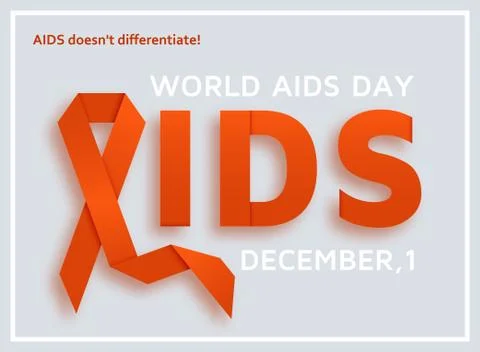 World AIDS day background with red ribbon Stock Illustration