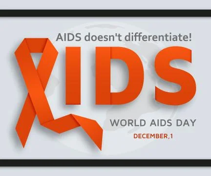 World AIDS day background with red ribbon Illustrazione stock