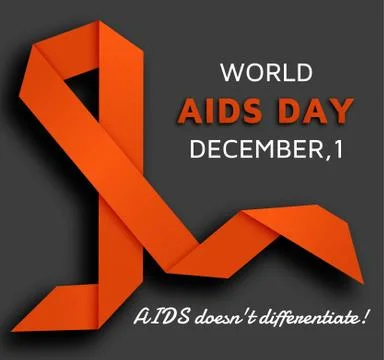 World AIDS day background with red ribbon Stock Illustration