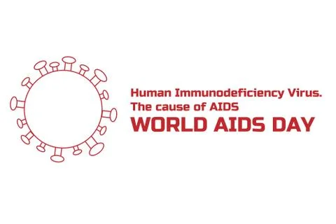 World aids day concept creative background with molecule of HIV - human Stock Illustration