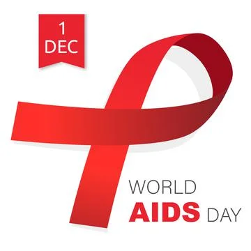 World Aids Day concept. Red ribbon on a white background. Vector isolated Stock Illustration