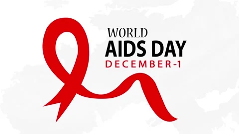 World aids day December 1  motion transparent 4k background. Stock Footage 320776473