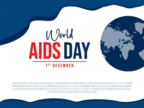 World Aids Day December globe on background blue effects 스톡 일러스트