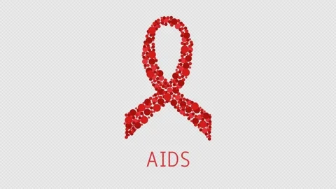 World AIDS Day dot ribbon animation Stock Footage 139461534