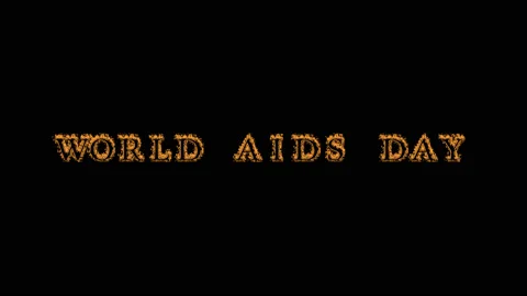 World Aids Day fire text effect black background Stock Footage 136246099