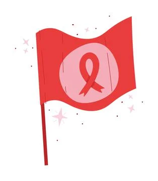 World aids day flag Stock Illustration