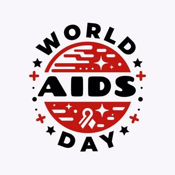 World aids day logo with red and black stars, world aids day logo Stock Illustration