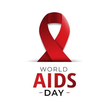 World AIDS day. Realistic Red Ribbon Awareness Day Stock Illustration