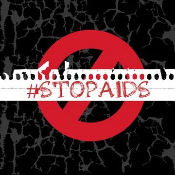 World AIDS Day. Stop AIDS design. Aids Awareness design for poster, banner, t Stock Illustration