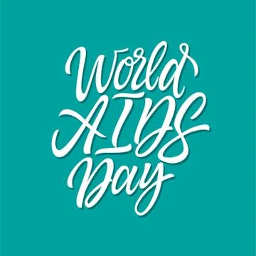 World AIDS day - vector hand drawn brush pen lettering Stock Illustration
