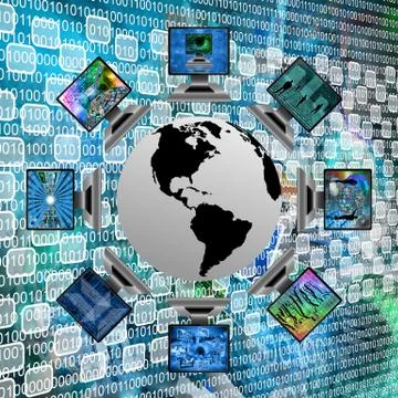The world and computers Illustrazione stock
