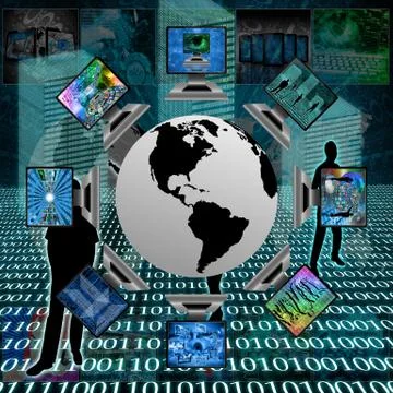 The world and computers Stockillustratie