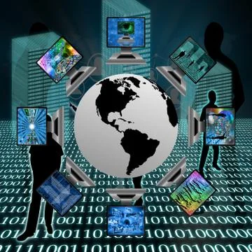 The world and computers Stockillustratie