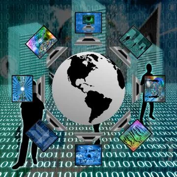 The world and computers Stockillustratie
