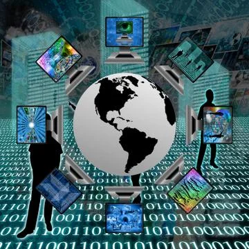 The world and computers Stockillustratie