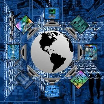 The world and computers Illustrazione stock