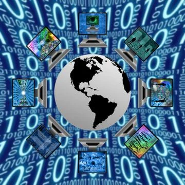 The world and computers Stockillustratie