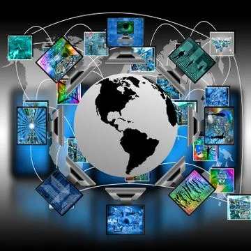 The world and computers Stockillustratie