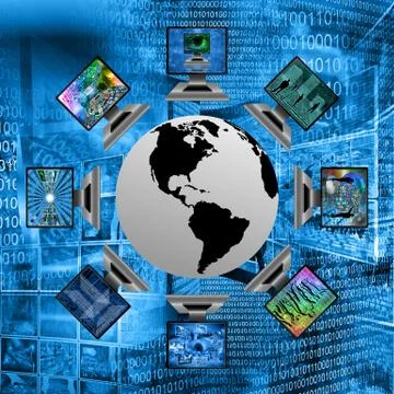 The world and computers Illustrazione stock