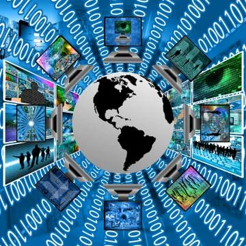 The world and computers Stock Illustration