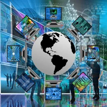 The world and computers 스톡 일러스트