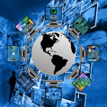 The world and computers 库存插图