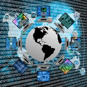The world and computers Stock Illustration