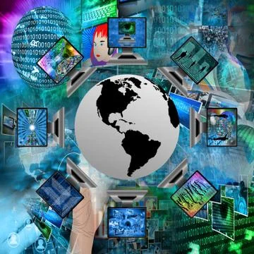 The world and computers Stockillustratie