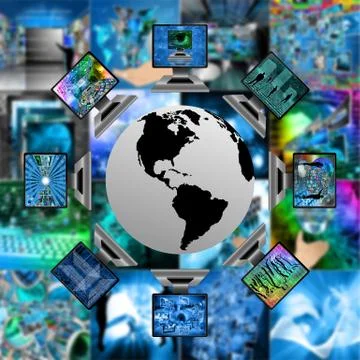 The world and computers Stockillustratie