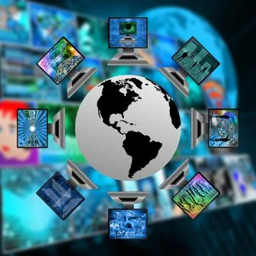 The world and computers Stockillustratie