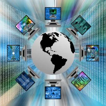 The world and computers イラスト素材