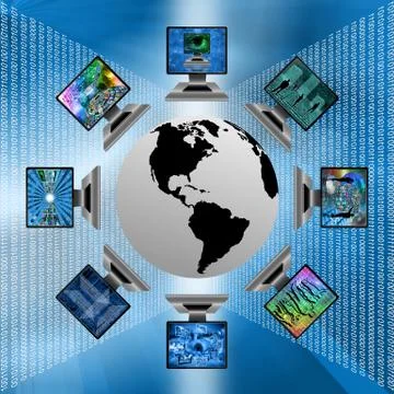 The world and computers イラスト素材