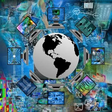The world and computers Stockillustratie